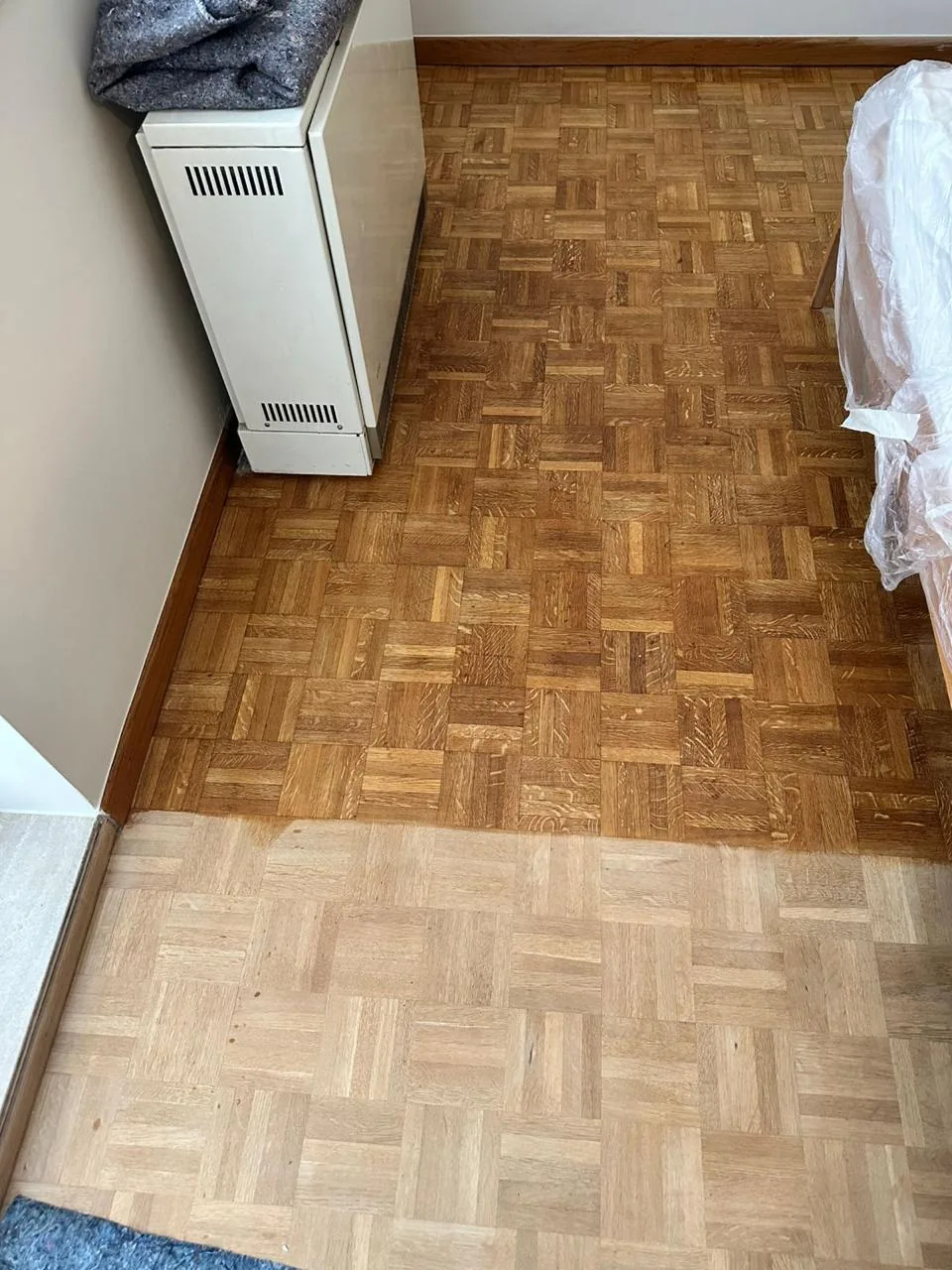 Parket renovatie — overgang oud naar nieuw