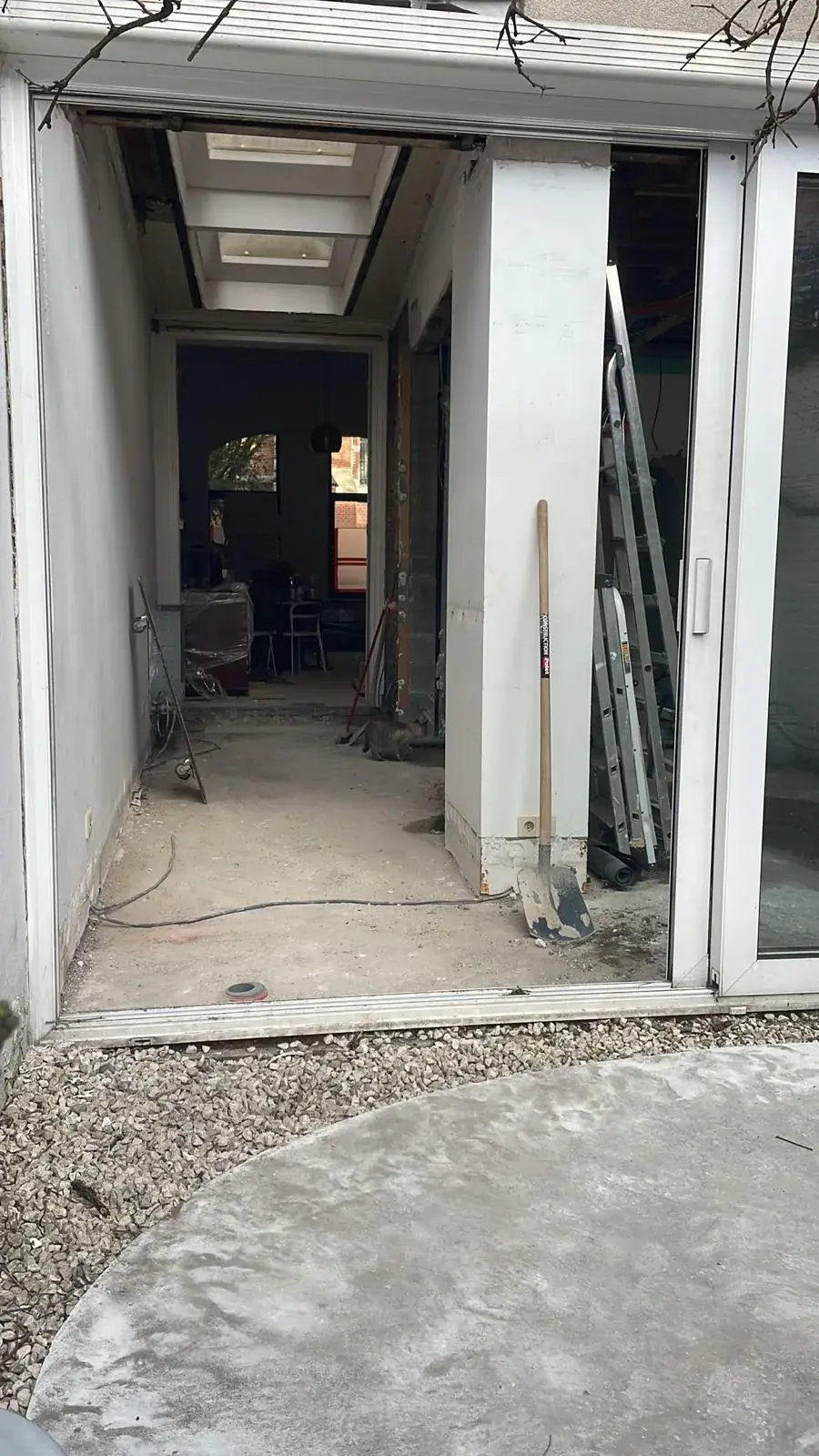 Startsituatie achterbouwrenovatie rijwoning